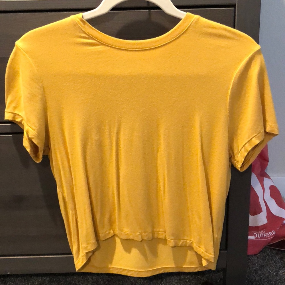 Yellow crop shirt from Pacsun